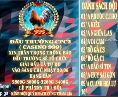 Thông Báo Giải Gà Tự Do CPC2 30/06/2024 giai ga tu do cpc2 30 06 2024
